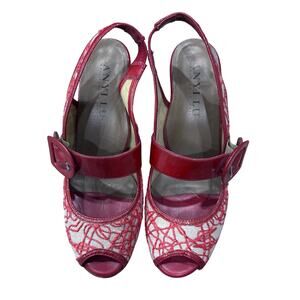 Anyi Lu Tulipe floral peep toe heels